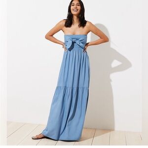 LOFT Light Blue Strapless Maxi Dress